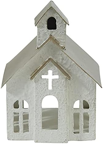 Orchid Ivy Rustic Church Candle Holder with Cross Cut Out