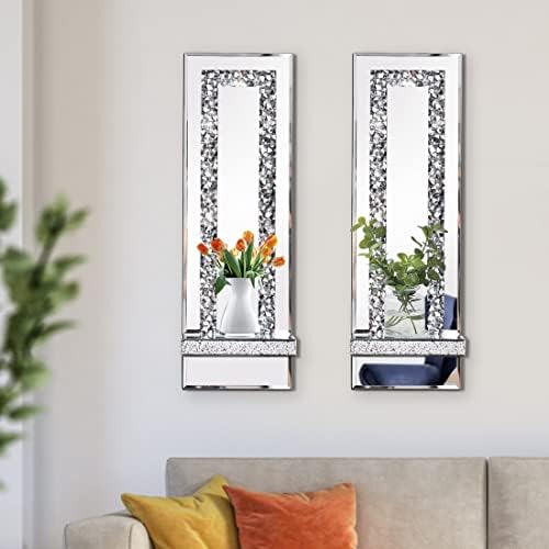 Mirrored Silver Candle Ends for Hallway or Entryway