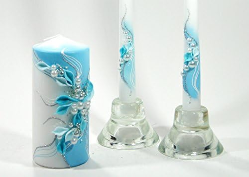 Turquoise Candle Set for Weddings