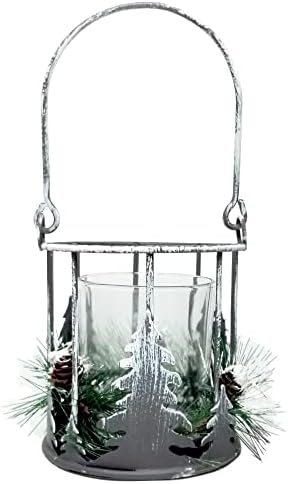 Cozy Christmas Candle Holder with Pinecones Greenery - 85inch