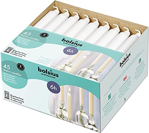 BOLSIUS Long Burning White Taper Candlepack