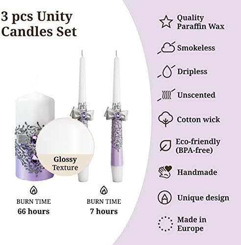 VABA Purple Unity Candle Set