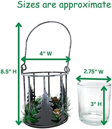 Cozy Christmas Candle Holder with Pinecones Greenery - 85inch