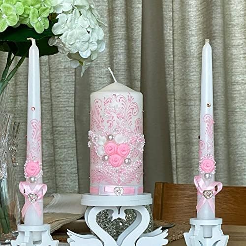 VABA Best Rose Pink Wedding Candle Set