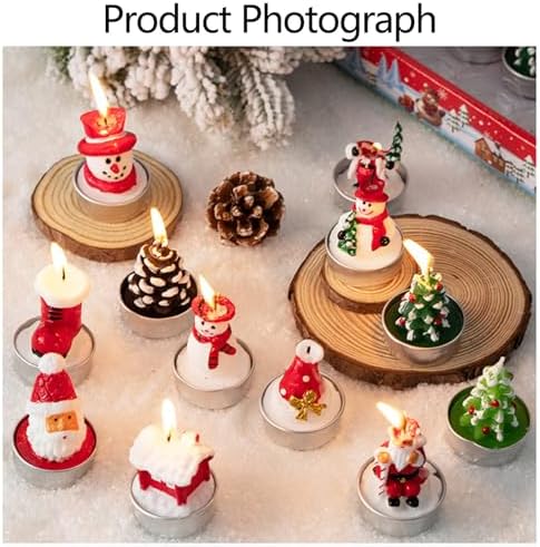 Mini Christmas unscented tea light candles with 3 designs