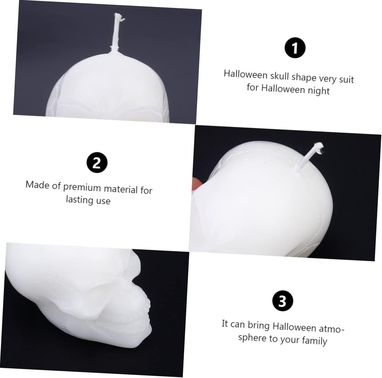 Scare Up The Ambiance 2 Spooky Halloween Skull Candles for Centerpieces