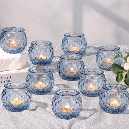 Blue Diamond Votive Candle Holders Set of 24