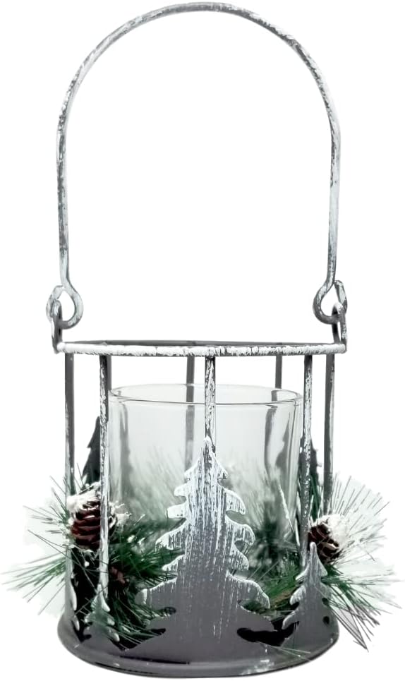 Cozy Christmas Candle Holder with Pinecones Greenery - 85inch