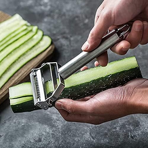 Stainless Steel dual blade vegetable peeler with handle