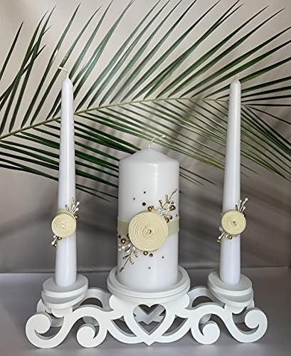 Magik Life Unity Candle Holder Set with Heart