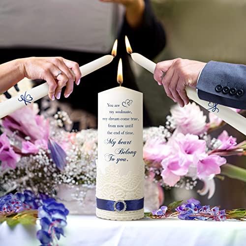 Elegant Heart-Shaped Union Candles Wedding Set