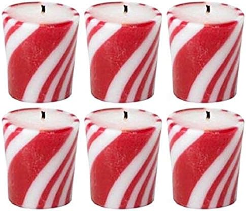 Candy Cane Scented Votive Candles Box of 6