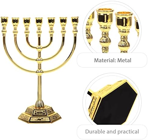 Vivid 7-Branch Hanukkah Candle Holder
