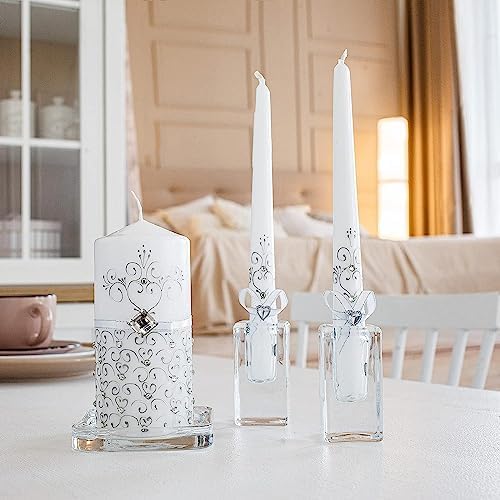 Three-Piece Unity Candle Set for Ceremony