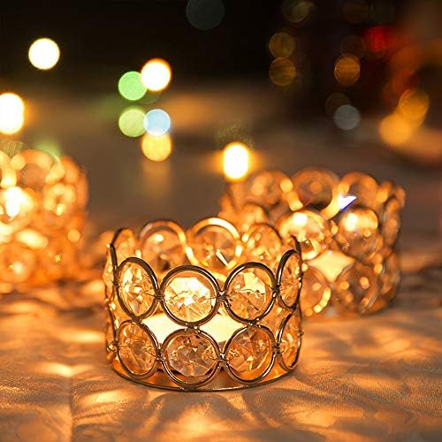 Vincigant 12-Piece Gold Crystal Candleholder Set
