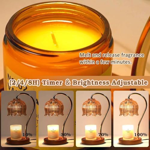 Funistree Dimmable Flower Candle Warmer Lamp with Timer