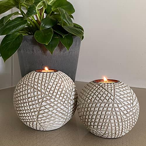 Huey House Luca Orb Candle Holders Gift Box Set of 2 1