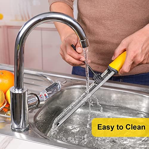 Professional Stainless Steel Lemon Zester Grater with Handle - dishwasher safe