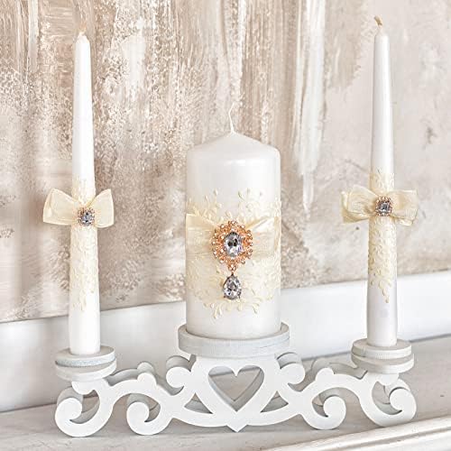 VABA 106 Taper Pillar Unity Candle Set for Weddings