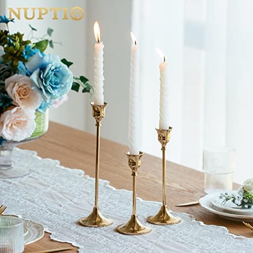 Brass Gold Candlestick Holders Set