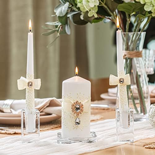 VABA 106 Taper Pillar Unity Candle Set for Weddings