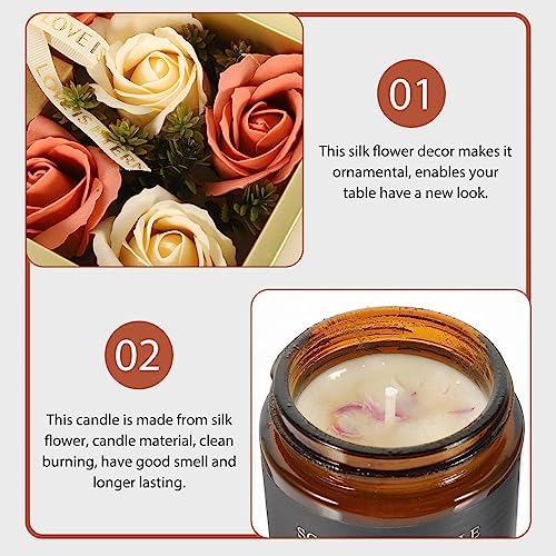 HOMSFOU Rose Light House Decorative Candle Box
