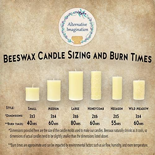 White Ivory Beeswax Candles - Diamond Pillar Candles 2x4 Inch