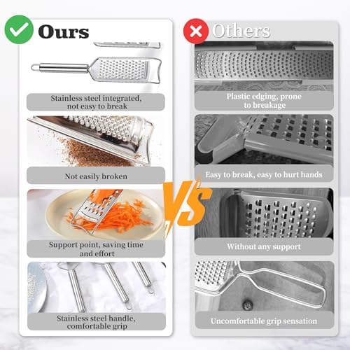 Stainless Steel Cheese Grater Set with Brush