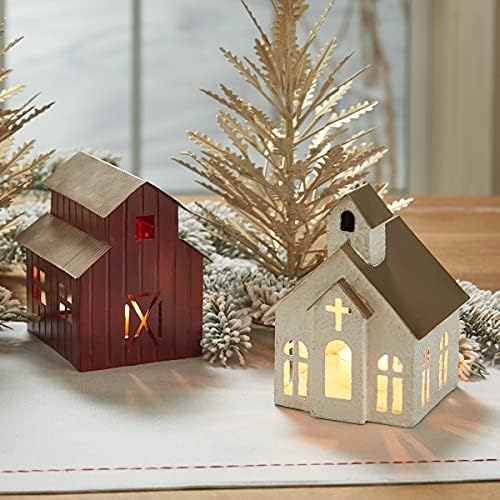 Orchid Ivy Rustic Church Candle Holder with Cross Cut Out