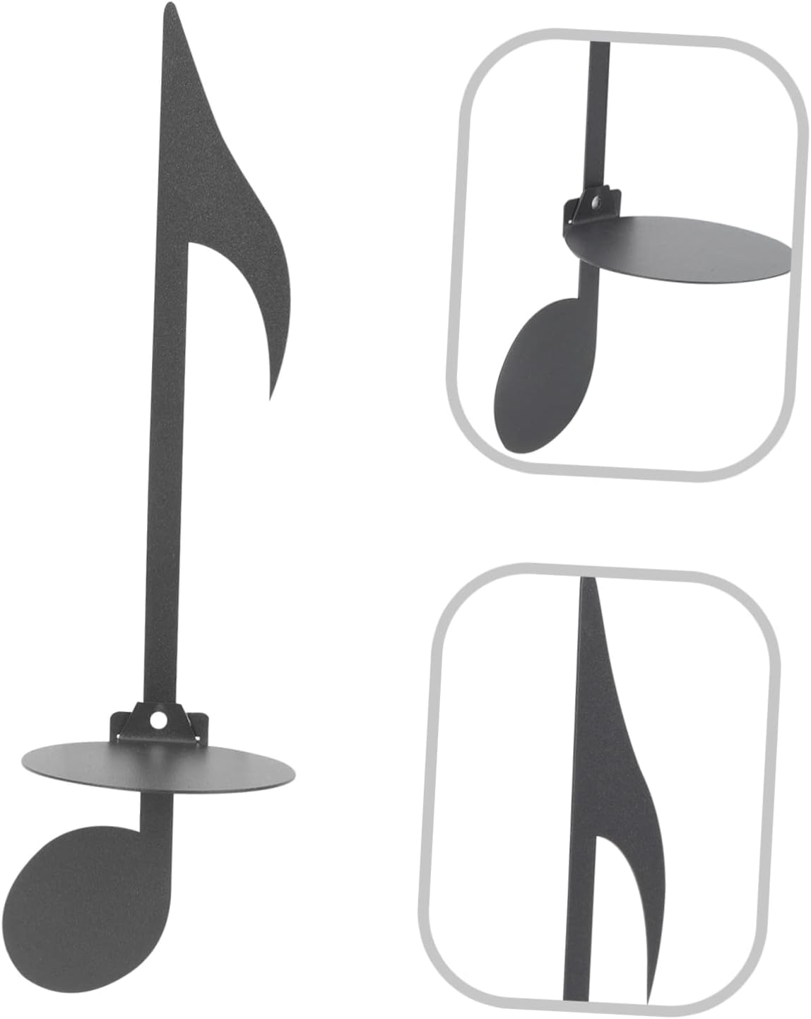 Wall-Mounted Metal Candle Holder with Music Notes Design