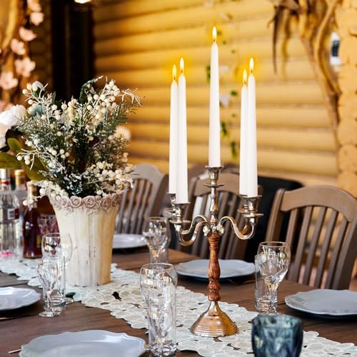 Elegant Set of 10 White Taper Candles