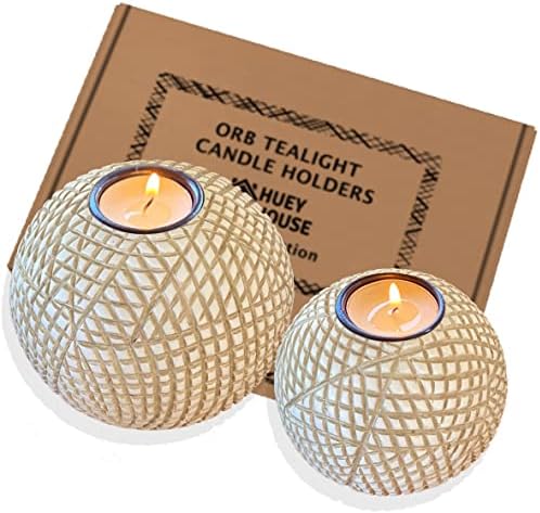 Huey House Luca Orb Candle Holders Gift Box Set of 2 1