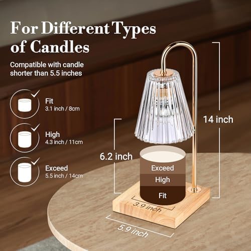 Candle Warmer Lamp with Timer Dimmer for Safe Scented Burning