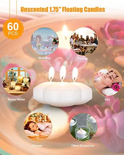 Sealed-Top Floating Tealight Candles Elegant White Set