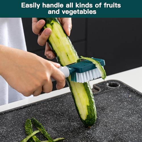 Dual-Function ULTIMATE Julienne Peeler and Vegetable Brush for Kitchen