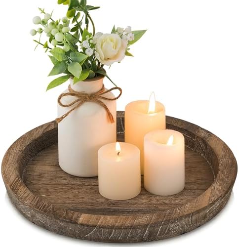 Rustic Wood Table Centerpiece Candle Holder 11x11