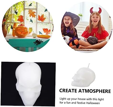 Scare Up The Ambiance 2 Spooky Halloween Skull Candles for Centerpieces