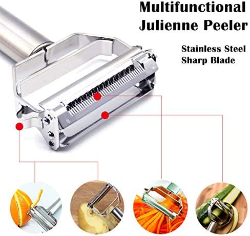 Jianlai Vegetable Julienne Peeler Stainless Steel Slicer with Brush