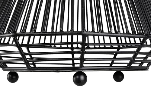 Northlight Medium Iron Geometric Hurricane Candle Lantern - 825 - Black