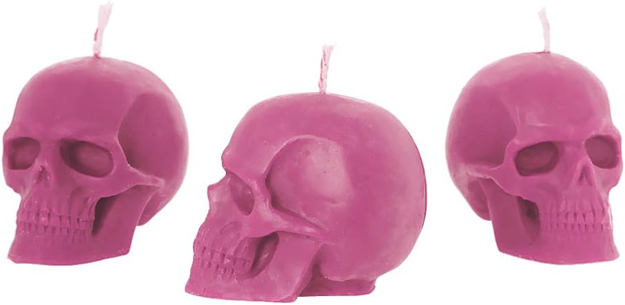 3-Piece Skull Candle Set - Halloween Party Facts Spooky Treats Boxed Set