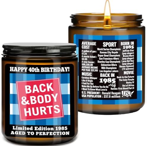 40th Birthday Candle for Women Men - Limited Edition 1985