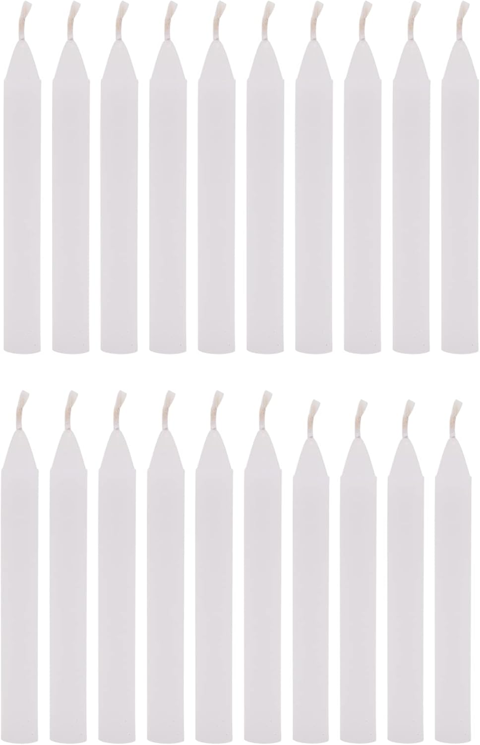 A Set of 20 White Unscented Taper Candles for Altars More