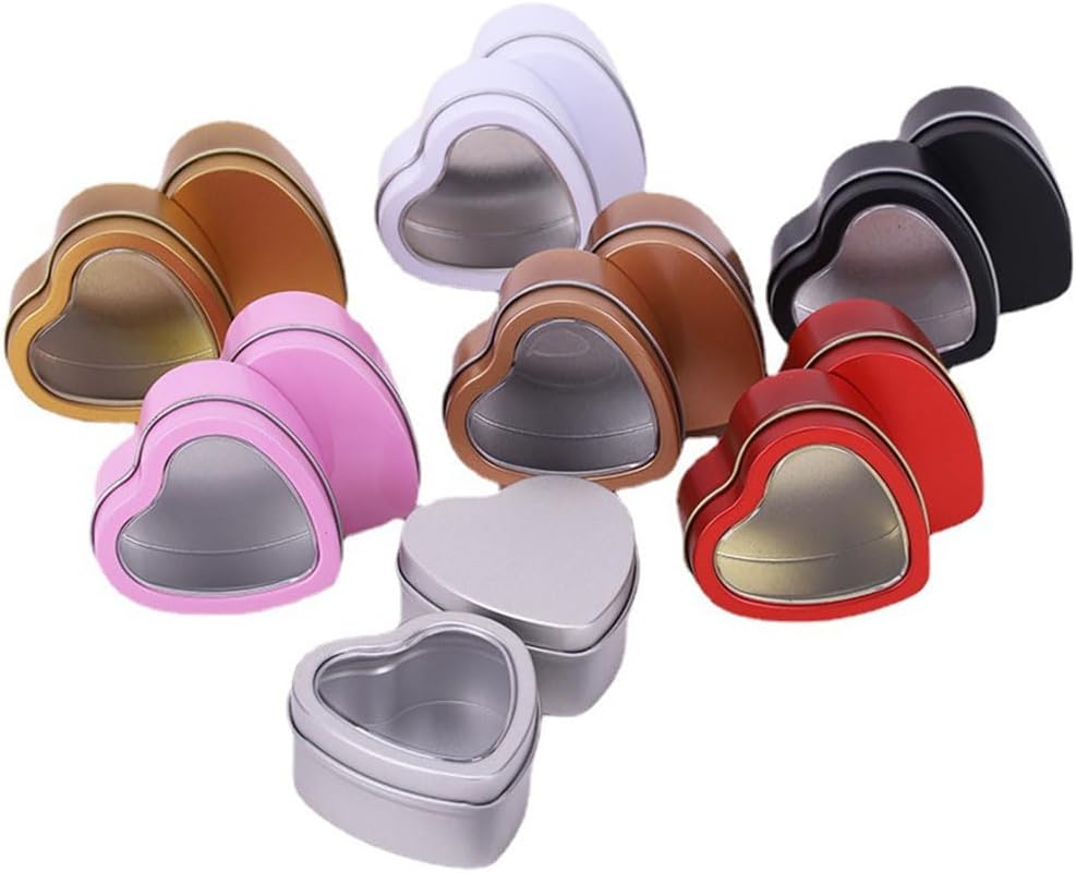 Warm Hearts 12-Piece Heart Shaped Candle Tins