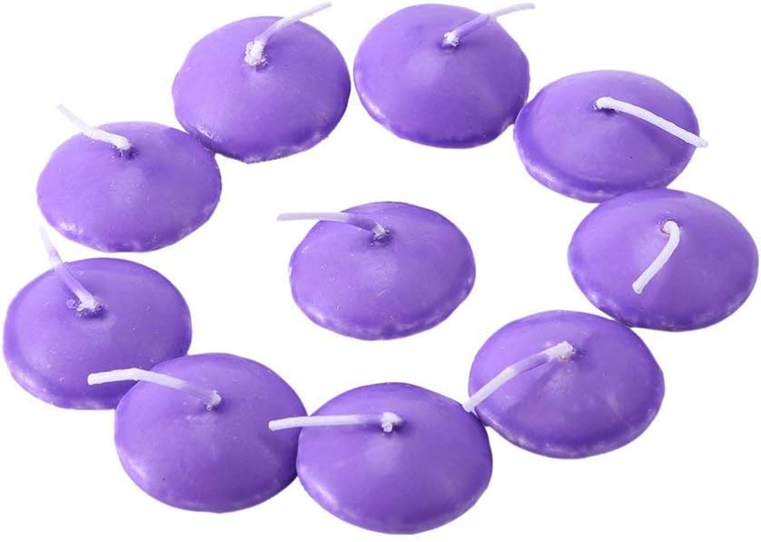 esowemsn 12pcs Purple Smokeless Floating Candles