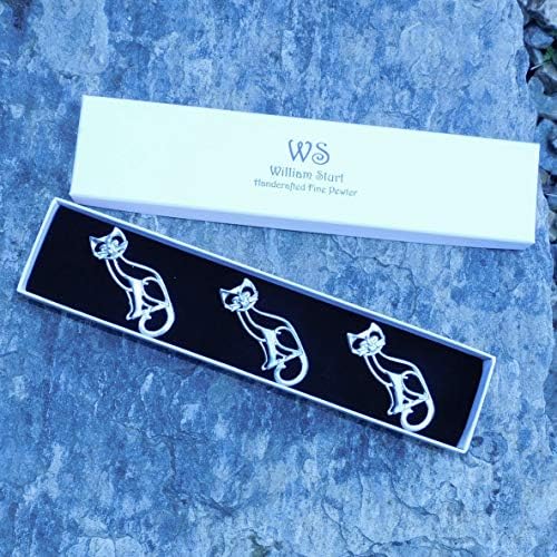 Cat Lends a Hand Fine Pewter Set of 3 Candle Pins