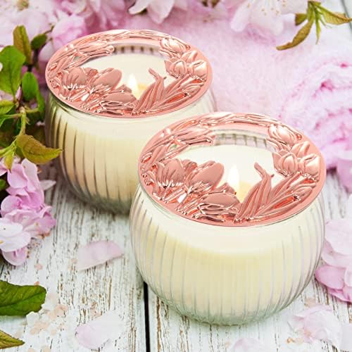 VOSAREA Candle Shade Topper Rose Gold Metal Shade for Jar Candles