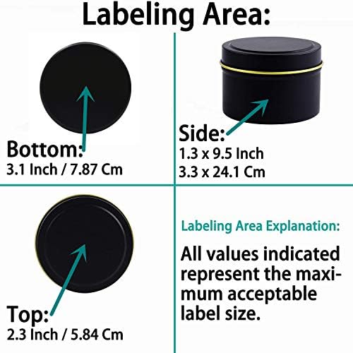SONVIIBOXDiwali Candle Tins Black Capacity 8oz 24 Pack