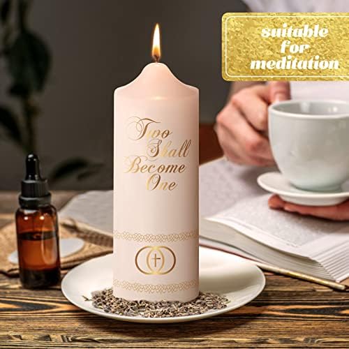 Frienda Wedding Unity Taper Candles Set 2x10 1x8 inches Cross Design