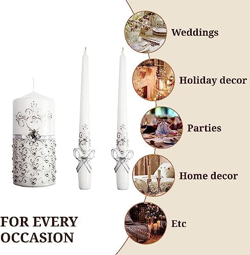 Three-Piece Unity Candle Set for Ceremony