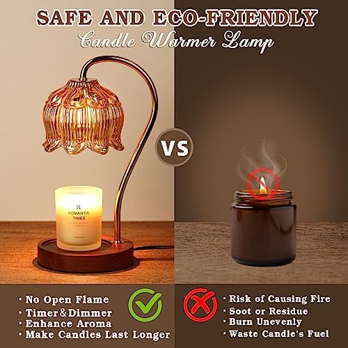 Funistree Dimmable Flower Candle Warmer Lamp with Timer